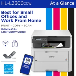 Brother HL-L3300CDW Wireless Digital Multi-Function Laser Color Printer With Refresh EZ Print Eligibility