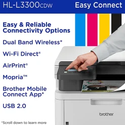 Brother HL-L3300CDW Wireless Digital Multi-Function Laser Color Printer With Refresh EZ Print Eligibility