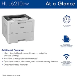 Brother HL-L6210DW Wireless Business Laser Monochrome Printer