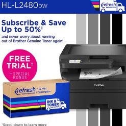 Brother HL-L2480DW Wireless Compact Monochrome Multi-Function Laser Printer, Copy & Scan, Refresh EZ Print Eligibility