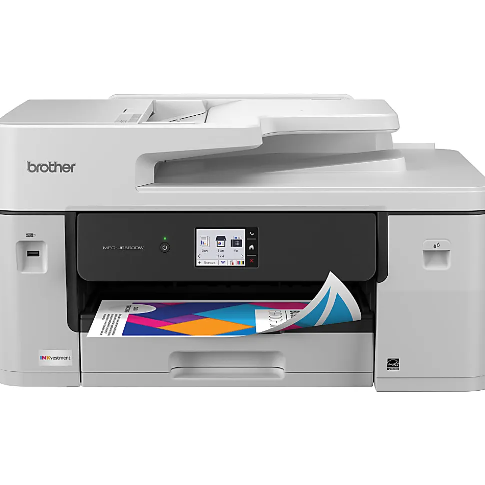 Brother INKvestment MCF-J6560DW Wireless Color Inkjet All-in-One Printer, 11”x17” capabilities, 2.7” Color Touchscreen