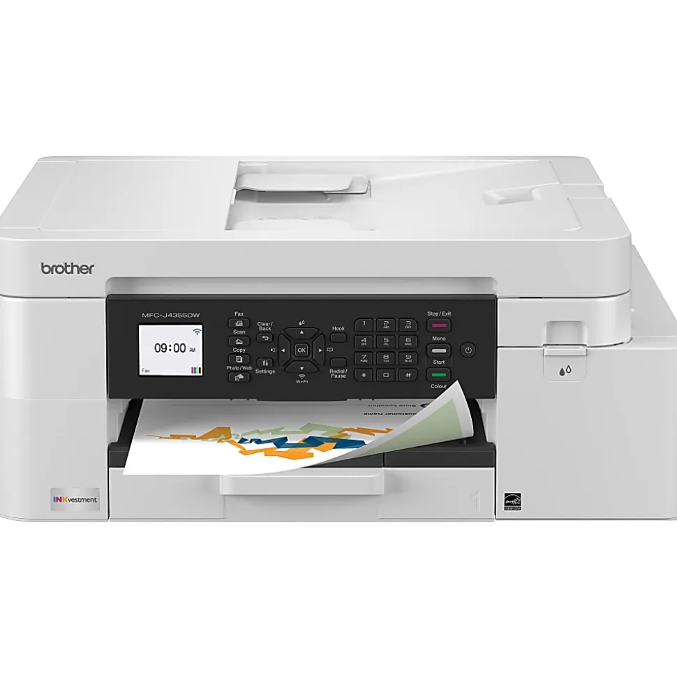 Brother INKvestment MFC-J4355DW Wireless Color Inkjet Printer, All-In-One Print/Scan/Copy/Fax, Best for home/small office