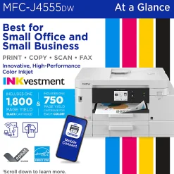 Brother INKvestment MFC-J6960DW Wireless Color Inkjet All-in-One Printer, 11”x17” capabilities, 3.5” Color Touchscreen