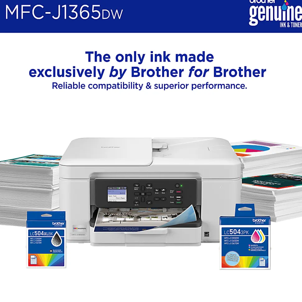 Brother INKvestment 1365 Wireless Color Inkjet Printer, All-In-One Print/Scan/Copym Best for home/home office