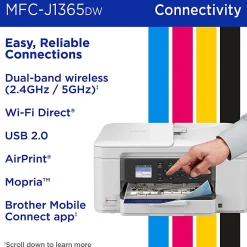 Brother INKvestment 1365 Wireless Color Inkjet Printer, All-In-One Print/Scan/Copym Best for home/home office