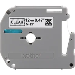 Brother M-131 Black-On-Clear Tape, 0.5