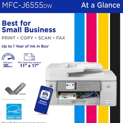 Brother MFC-J6555DW INKvestment Color Inkjet All-In-One Printer with up to 1 Year of Ink In-box(1)
