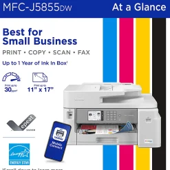 Brother MFC-J5855DW INKvestment Color Inkjet All-In-One Printer with Up To 1 Year Of Ink In-Box(1)