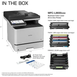 Brother MFC-L8930CDW Wireless Business Color Laser All-in-One Printer with Duplex Print, Scan, Copy, Low-Cost Printing, Advanced Security Features