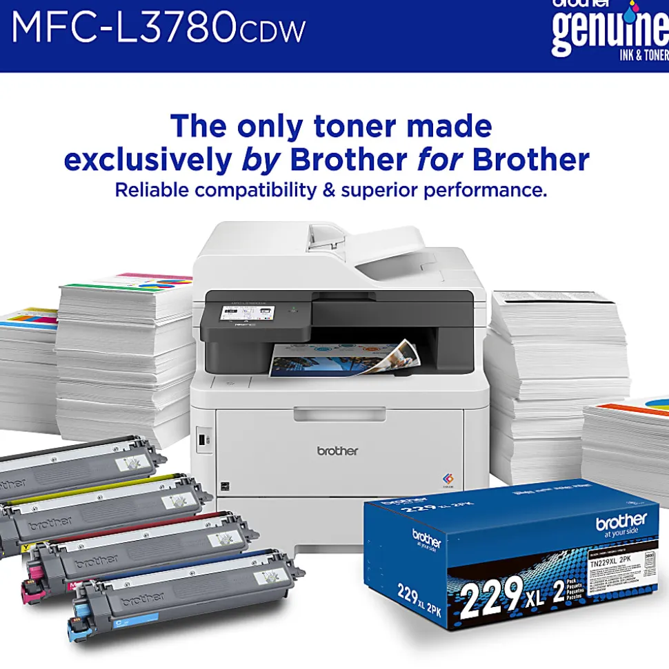 Brother MFC-L3780CDW Wireless Digital Laser Color All-In-One Printer With Refresh EZ Print Eligibility