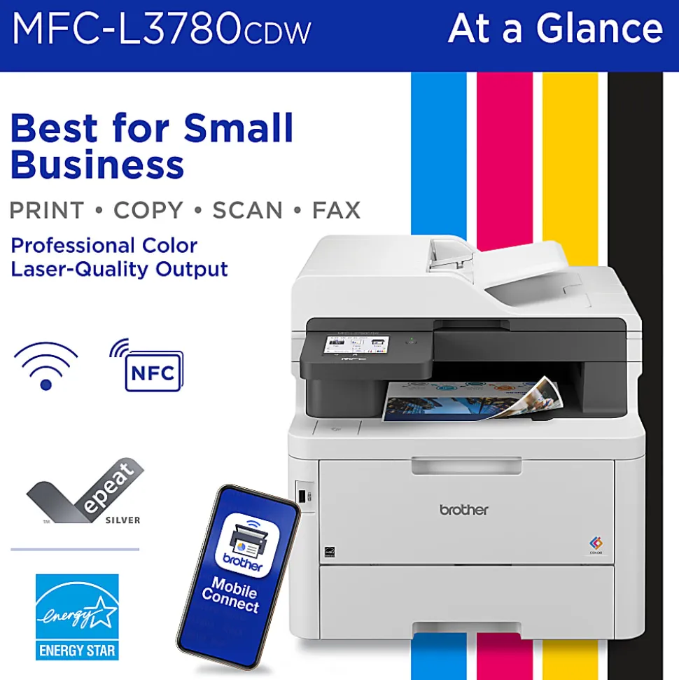 Brother MFC-L3780CDW Wireless Digital Laser Color All-In-One Printer With Refresh EZ Print Eligibility