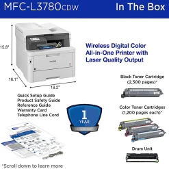 Brother MFC-L3780CDW Wireless Digital Laser Color All-In-One Printer With Refresh EZ Print Eligibility