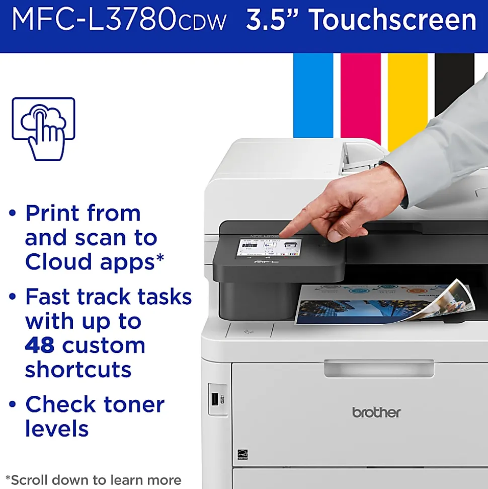 Brother MFC-L3780CDW Wireless Digital Laser Color All-In-One Printer With Refresh EZ Print Eligibility