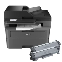 Brother MFC-L2820DW XL Wireless Compact Monochrome All-in-One Laser Printer with up to 4,200 pages of toner included