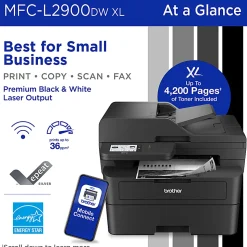 Brother MFC-L2900DW XL Wireless Compact Monochrome Laser Printer with Duplex, Mobile Printing