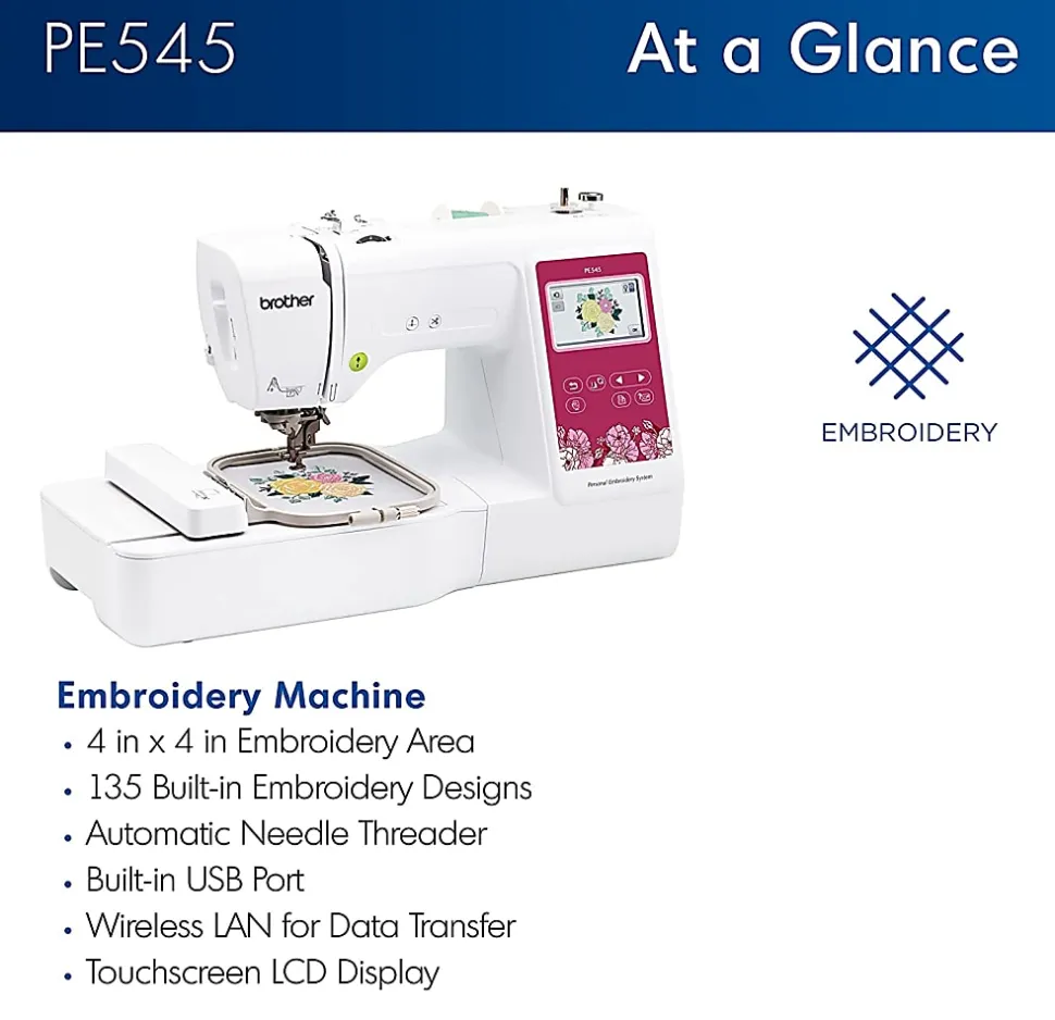 Brother® PE545 4" x 4" Embroidery Machine