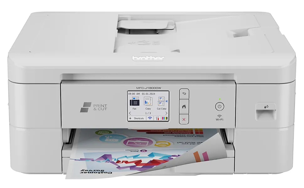 Brother Print & Cut MFC-J1800DW Wireless Inkjet Color All-in-One Printer With Automatic Paper Cutter And Refresh EZ Print Eligibility