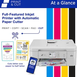 Brother Print & Cut MFC-J1800DW Wireless Inkjet Color All-in-One Printer With Automatic Paper Cutter And Refresh EZ Print Eligibility