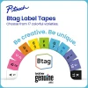Brother P-touch Btag Red on White Label Tape (BTAG232), ~1/2 in x 13.1 ft (12 mm x 4 m)