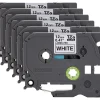 Brother P-Touch TZe-231 Label Tape, 1/2" x 26-1/4', White/Black, Pack Of 6 Rolls