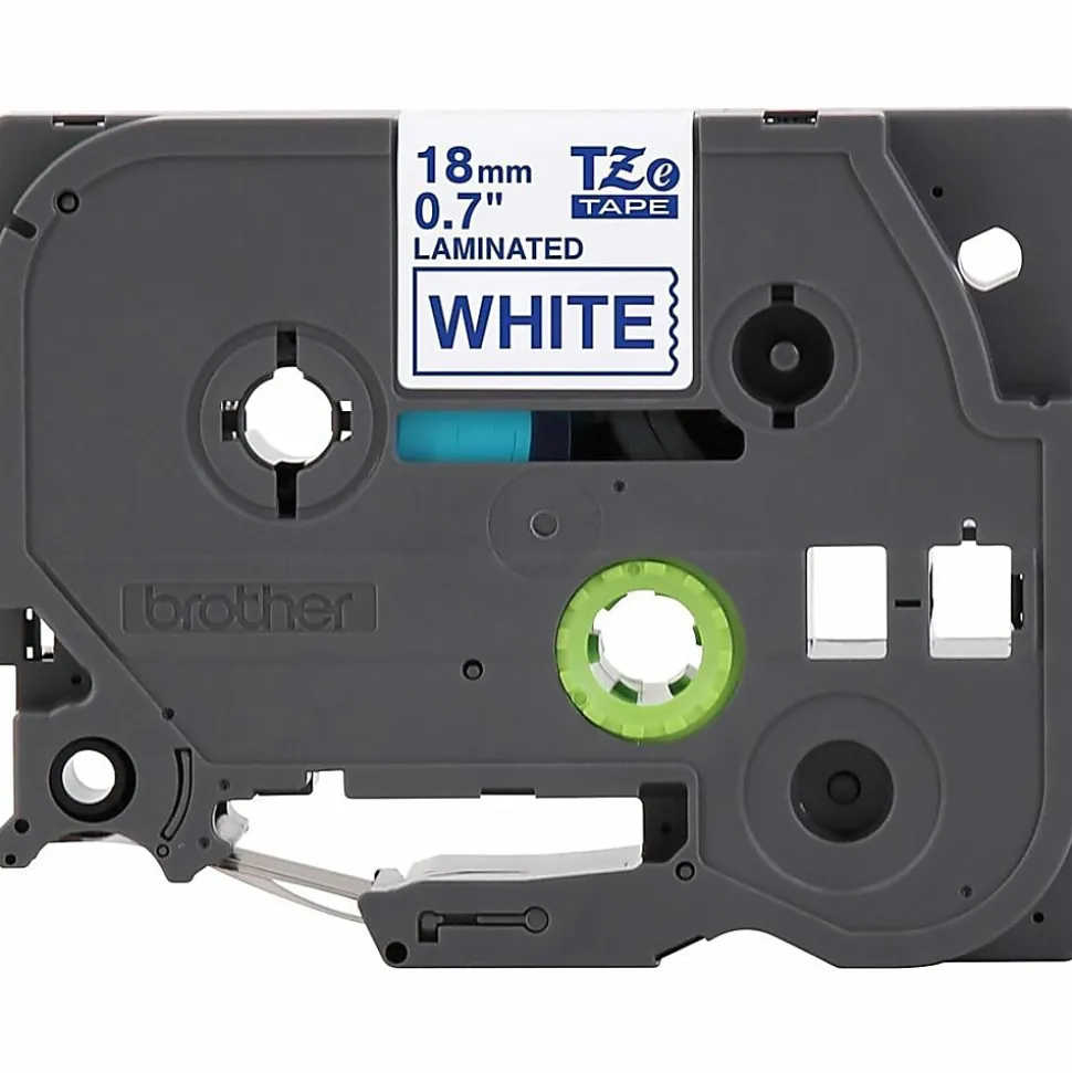Brother P-touch TZe-243, Laminated, 3/4" x 26.2 ft (18mm x 8m), Blue on White Label Tape
