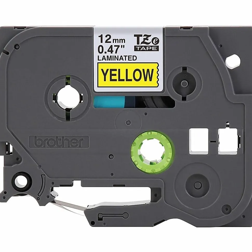 Brother P-touch TZe631, Laminated, 1/2" x 26.2 ft (12mm x 8m), Black on Yellow Label Tape