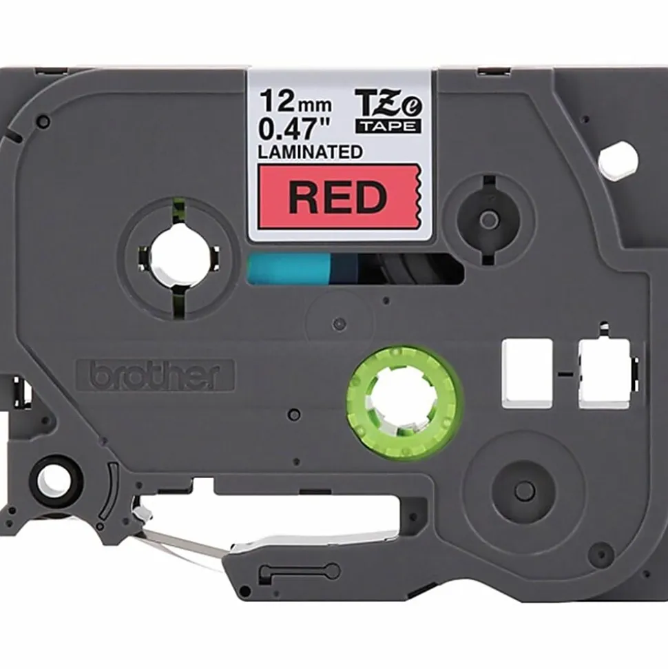 Brother P-touch TZe232, Laminated, 1/2" x 26.2 ft (12mm x 8m), Red on White Label Tape