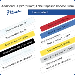 Brother P-Touch TZe-M365 Label Tape, 1-7/16