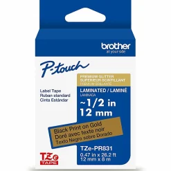 Brother P-touch TZePR831 Premium Glitter Laminated Label Tape, ~1/2