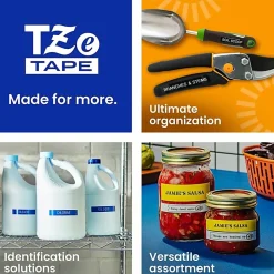 Brother P-Touch TZeS241, Strong Adhesive, Laminated, 0.7 in x 26.2 ft (18mm x 8m), Black on White Label Tape