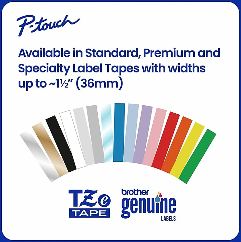 Brother P-Touch TzeS641, Strong Adhesive Laminated,~3/4in x 26.2ft (18mm x 8m), Black on Yellow Label Tape