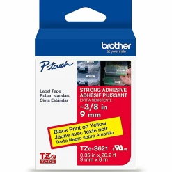 Brother P-touch TZeS621, Strong Adhesive, Laminated, 3/8