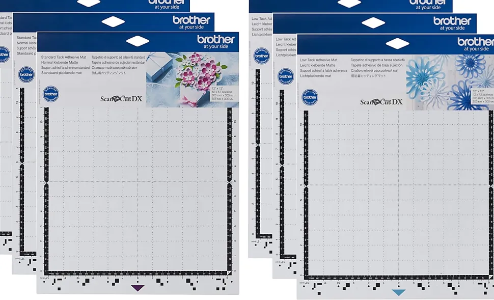 Brother® ScanNCut DX Standard/Low-Tack Adhesive Mats, 12" x 12", Set Of 6 Mats