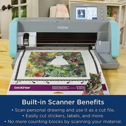 Brother® ScanNCut SDX125e 7-Piece DIY Cutting Machine Set With Scanner, Blue/Gray