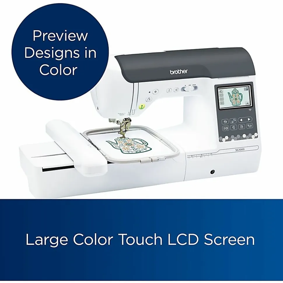 Brother® SE2000 Computerized Sewing And Embroidery Machine, White