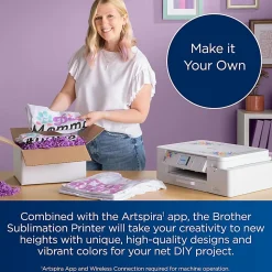 Brother SP1 Sublimation Printer With 4-Color Sublimation Ink Cartridges And 100-Sheet Sublimation Paper