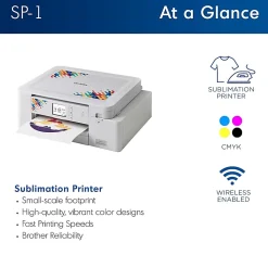Brother SP1 Sublimation Printer With 4-Color Sublimation Ink Cartridges And 100-Sheet Sublimation Paper