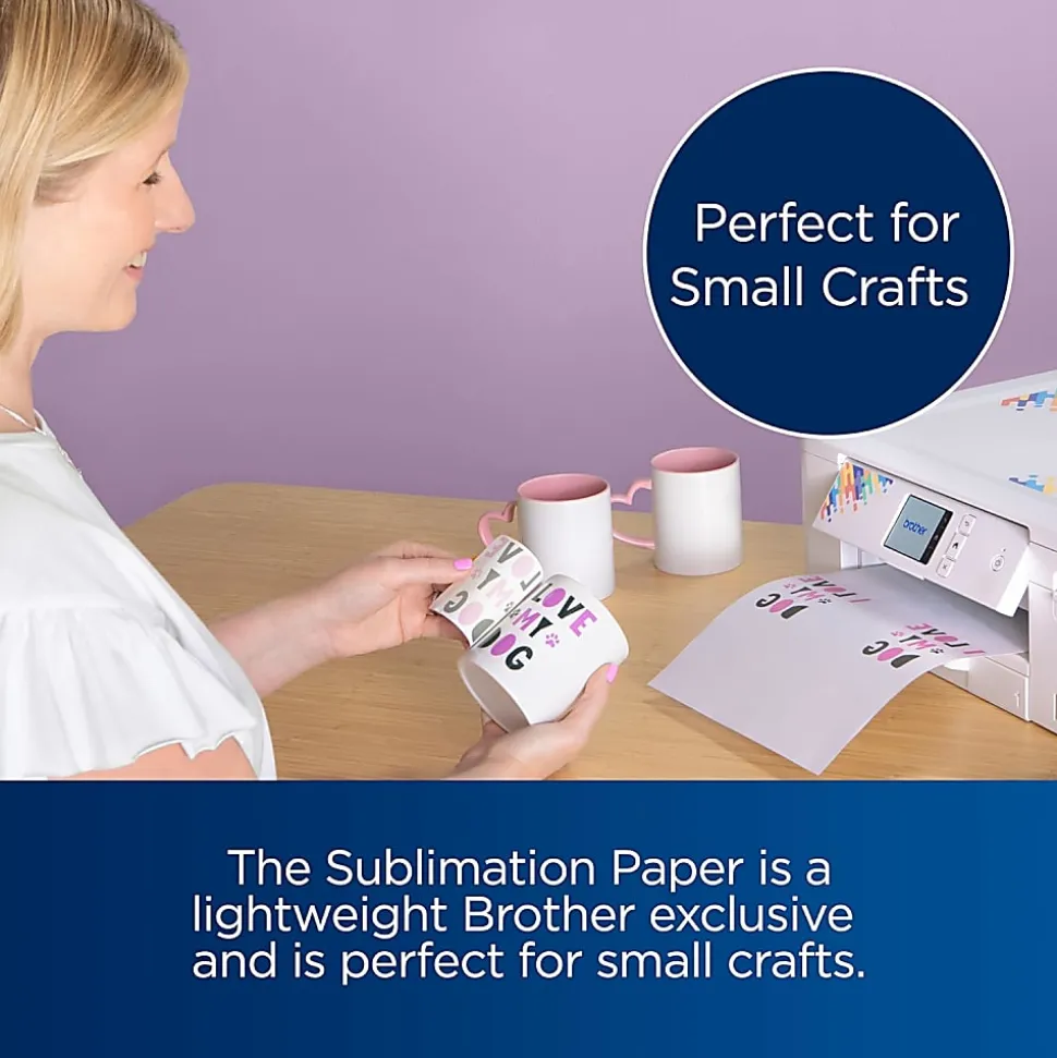 Brother Sublimation Paper, 8-1/2" x 11", White, Pack Of 100 Sheets