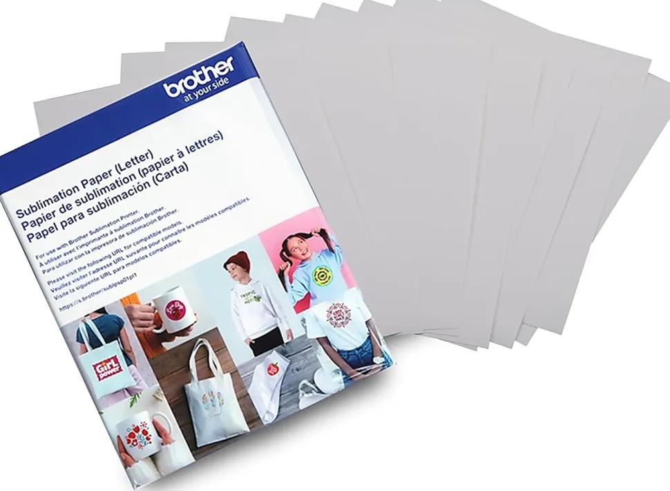 Brother Sublimation Paper, 8-1/2" x 11", White, Pack Of 100 Sheets