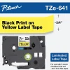 Brother TZe-641 Black-On-Yellow Tape, 0.75" x 26.2'