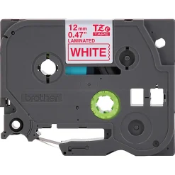 Brother TZe-232 Red-On-White Tape, 0.5