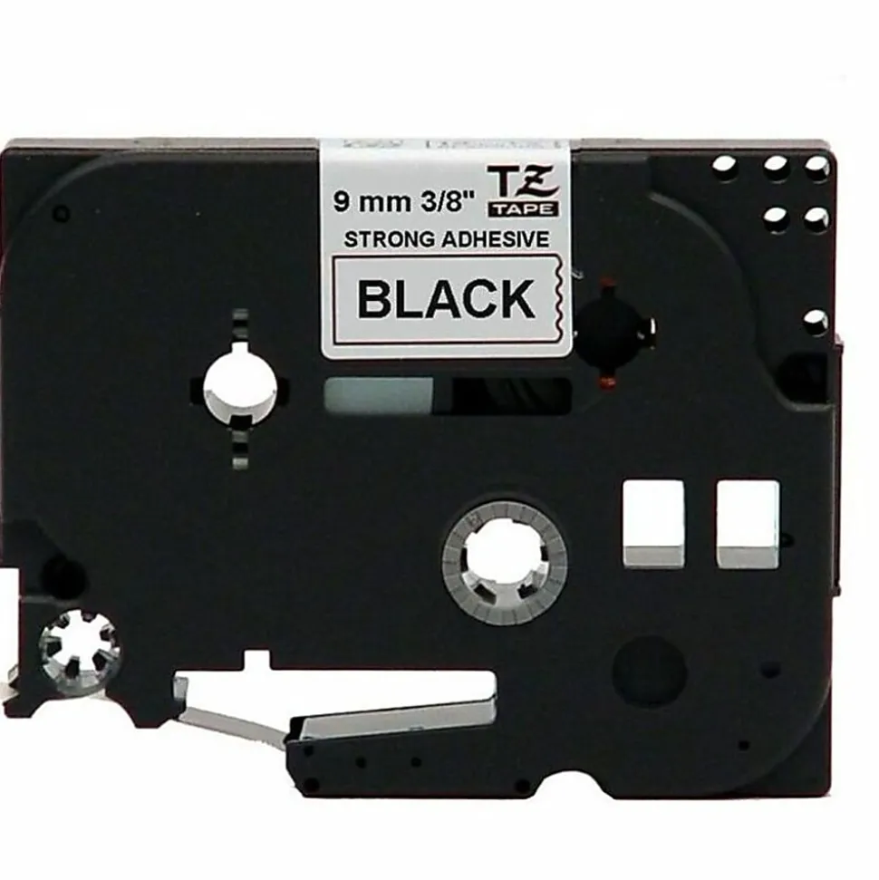 Brother TZe-S221 Black-On-White Industrial-Strength Tape, 0.38" x 26'