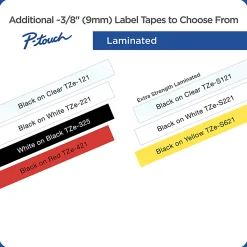 Brother TZe-S221 Black-On-White Industrial-Strength Tape, 0.38