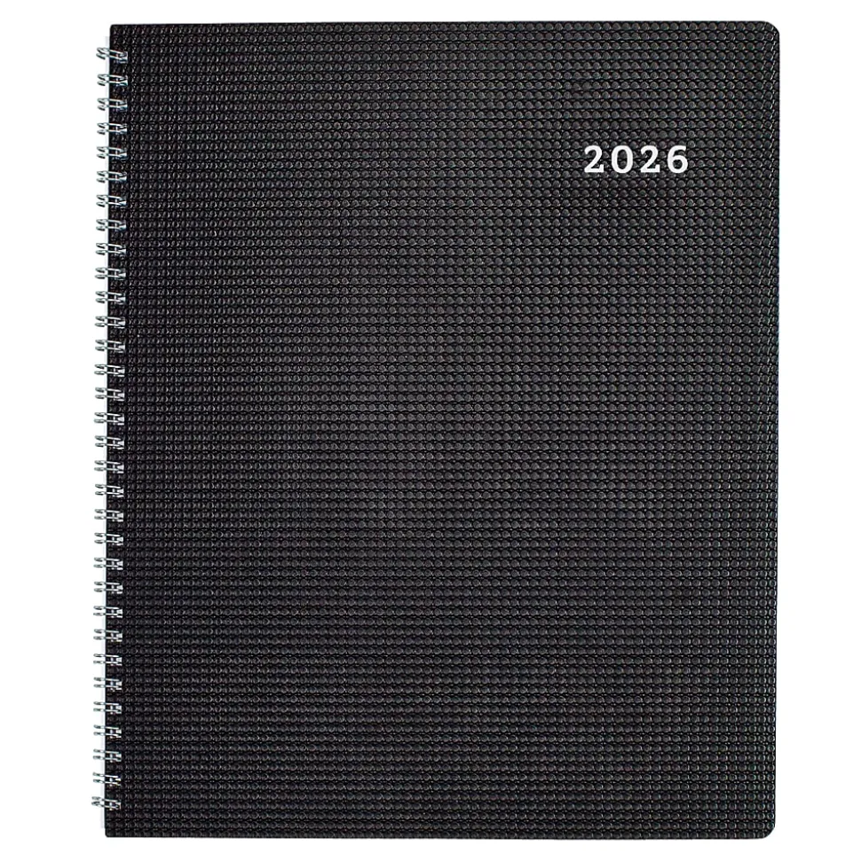 2026 Brownline® DuraFlex Weekly Appointment Planner, 11" x 8-1/2", 50% Recycled, Black, January To December, CB950V.BLK