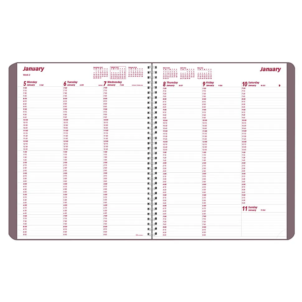 2026 Brownline Essential Weekly Appointment Planner, 11" x 8-1/2", 50% Recycled, Mountain - Canyon, January To December, CB950G.04
