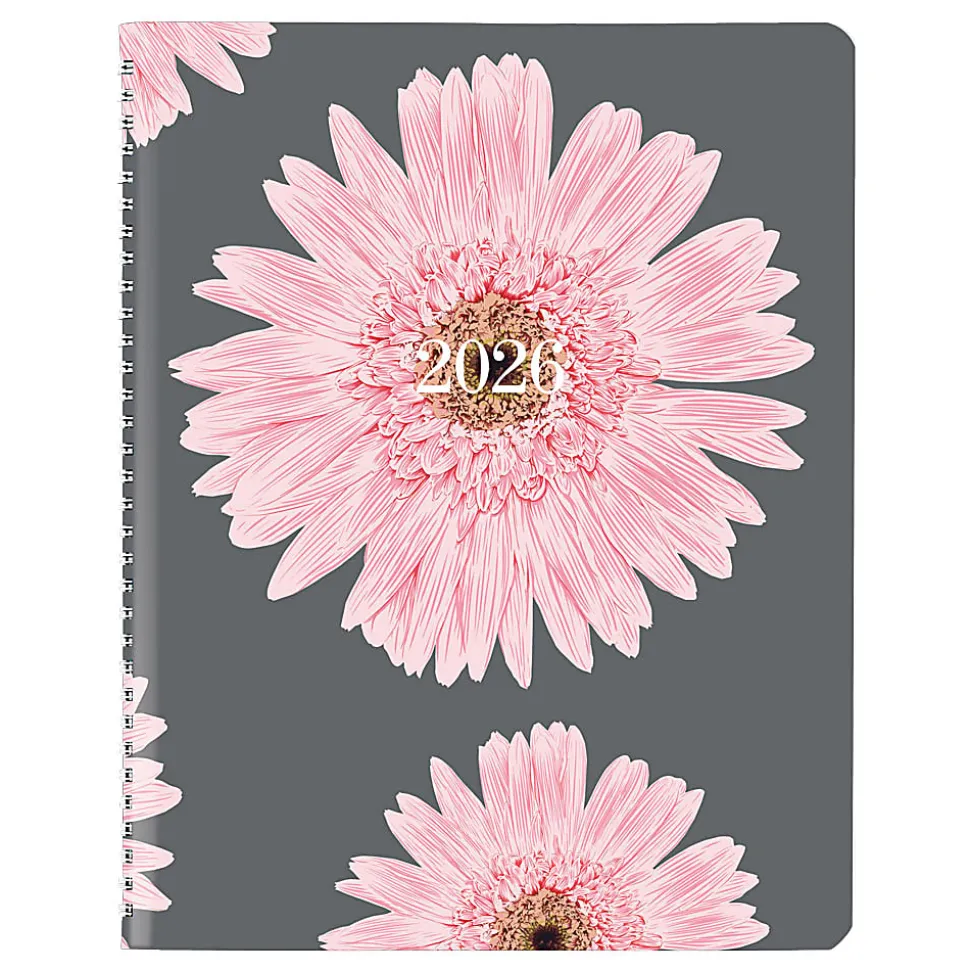 2026 Brownline® Essential Weekly Appointment Planner, 11" x 8-1/2", 50% Recycled, Pink Daisy, January To December, CB950G.05