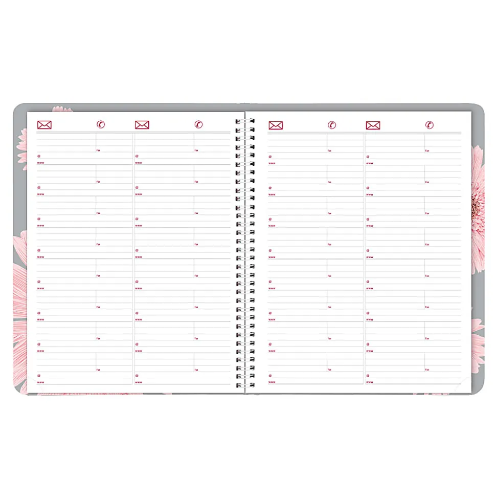 2026 Brownline® Essential Weekly Appointment Planner, 11" x 8-1/2", 50% Recycled, Pink Daisy, January To December, CB950G.05