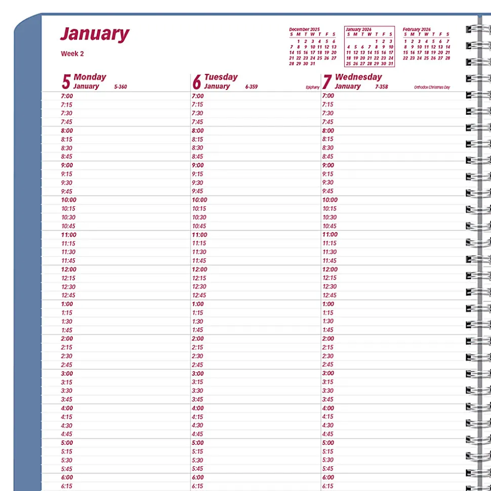 2026 Brownline Essential Weekly Appointment Planner, 11" x 8-1/2", 50% Recycled, Mountain - Snow, January To December, CB950G.03