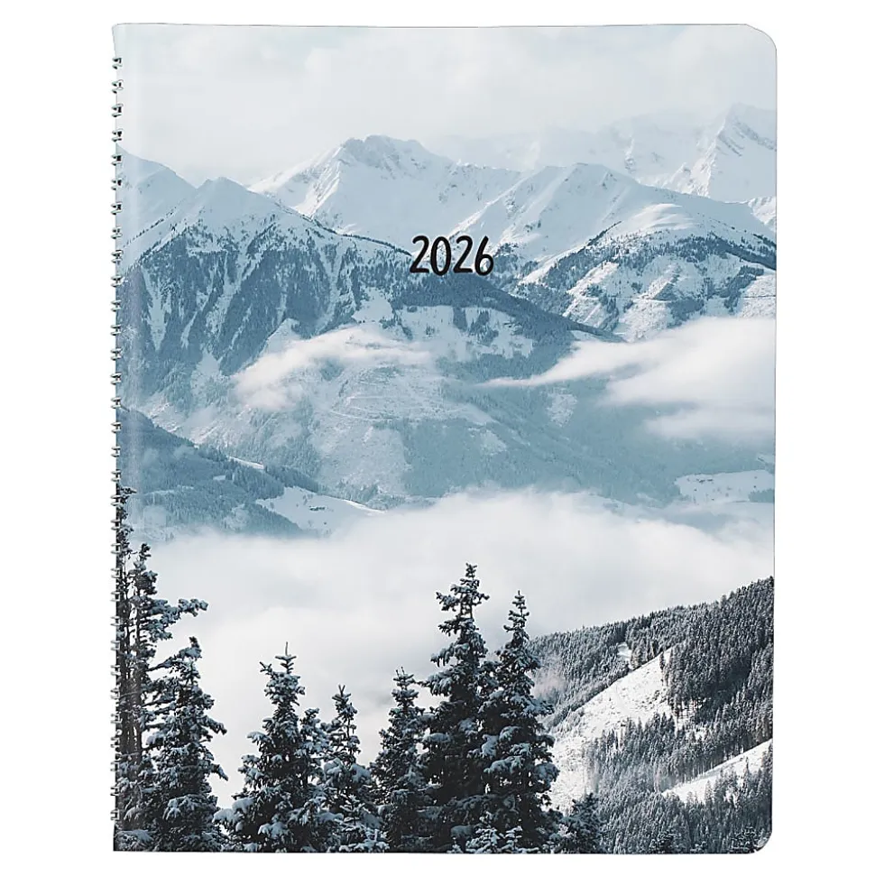 2026 Brownline Essential Weekly Appointment Planner, 11" x 8-1/2", 50% Recycled, Mountain - Snow, January To December, CB950G.03