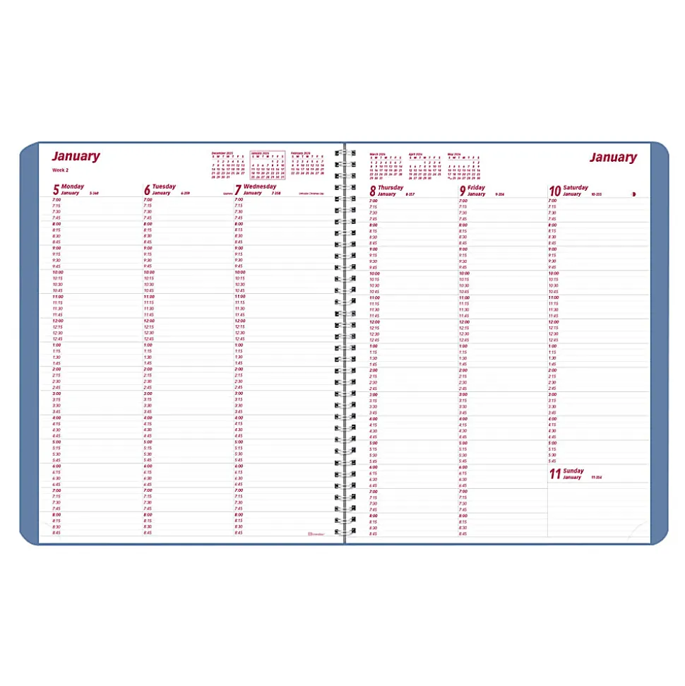 2026 Brownline Essential Weekly Appointment Planner, 11" x 8-1/2", 50% Recycled, Mountain - Snow, January To December, CB950G.03